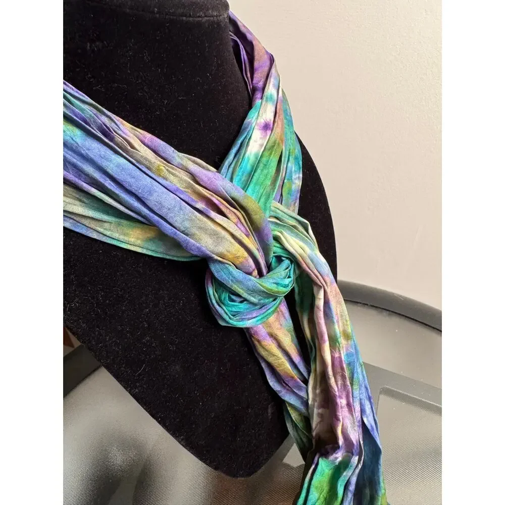 CI EXPRESS Vintage 100% Silk Watercolor European Inspired Scarf